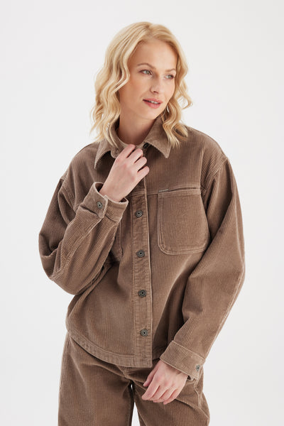 Tamara Cord Long Sleeve Jacket Caribou