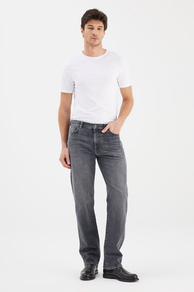 Neo Mid Waist Regular Length 5 Pocket Jeans Dark Grey Vintage