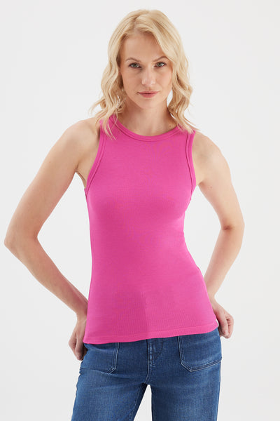 Liv Halter Neck Tank Top Rose Violet