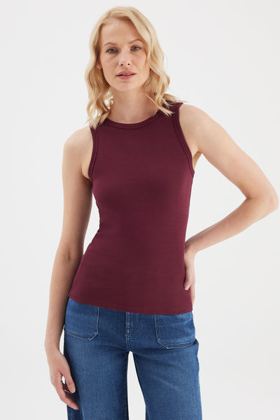Liv Halter Neck Tank Top Burgundy