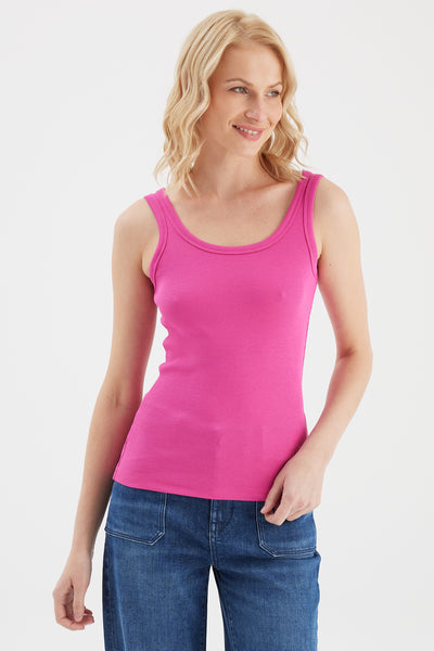 Olivia Scoop Neck Tank Top Rose Violet