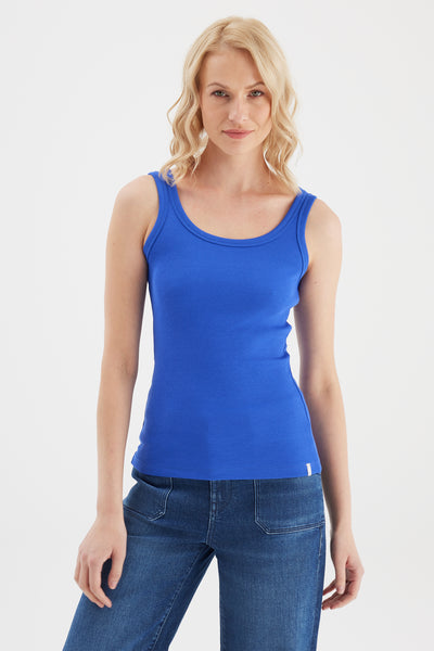 Olivia Scoop Neck Tank Top Dazzling Blue