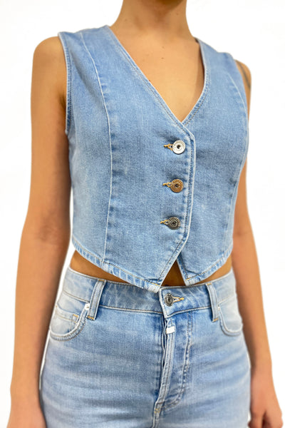 Adriana Denim Vest Light Blue