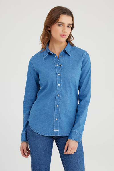 Scarlett Long Sleeve Shirt Medium Blue