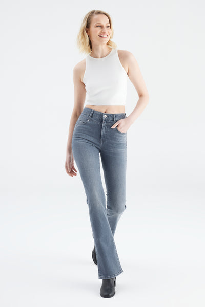 Matilda Ultra High Waist Full Length 5 Pocket Jeans Smoke Grey