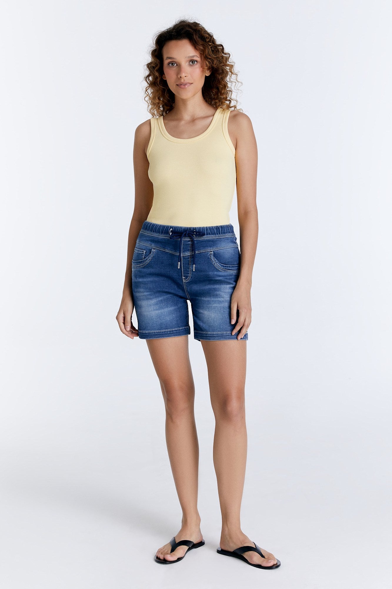 cup of joe denim Alice Mid Waist Regular Length Jogger 5 Pocket Shorts