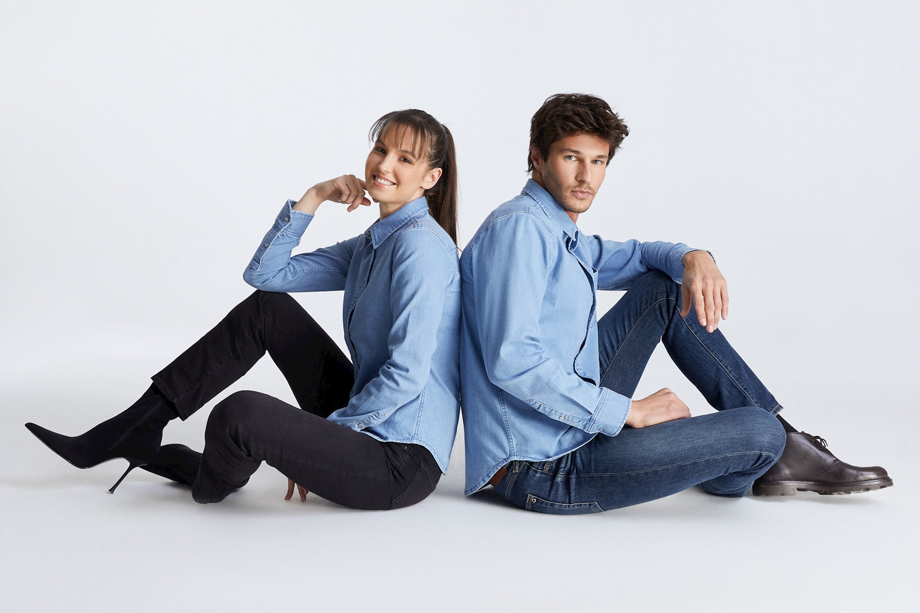Scarlett Long Sleeve Shirt Light Blue – COJ Denim