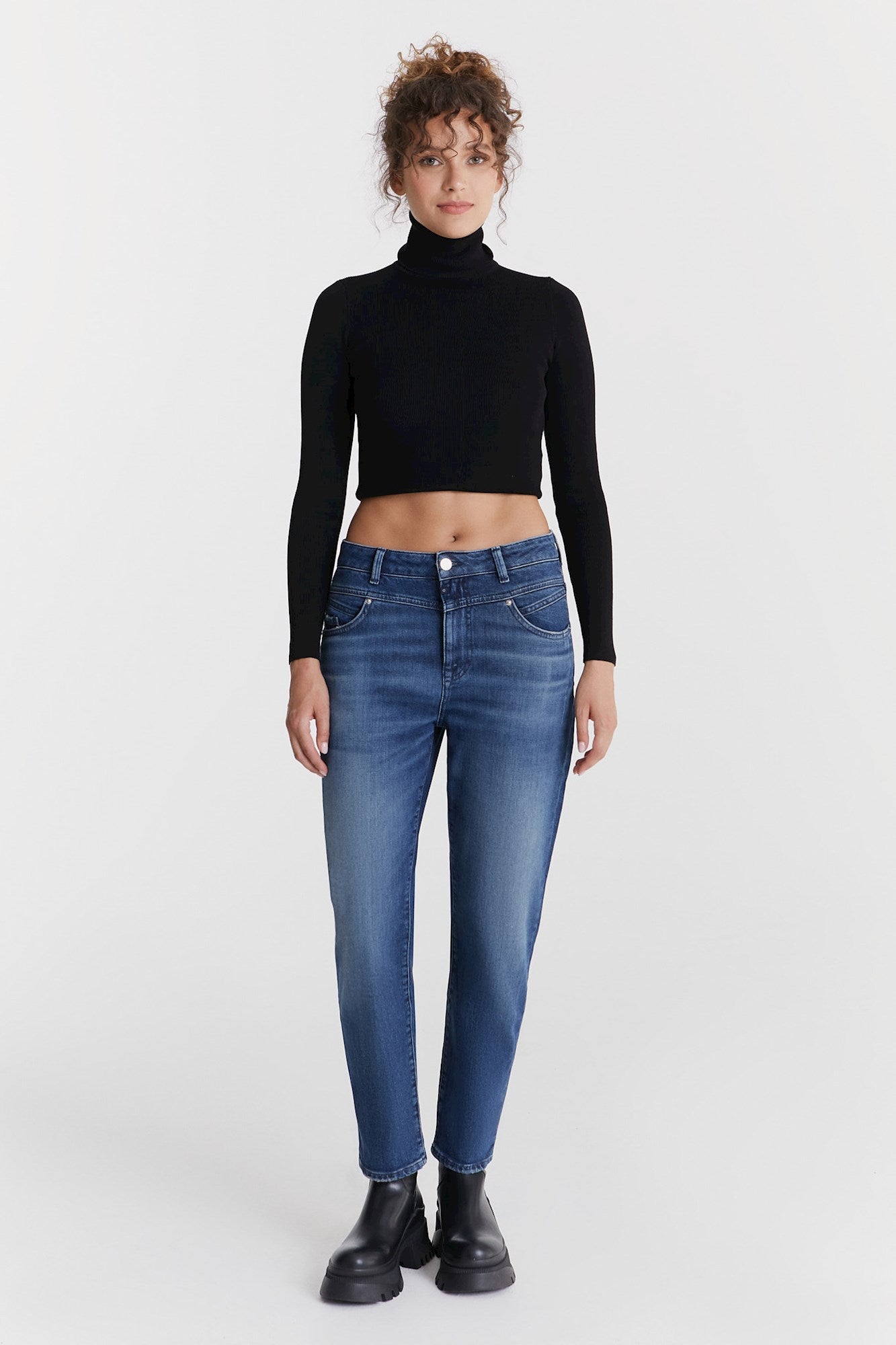 cup of joe denim Victoria Mid Waist Regular Length 5 Pocket Jeans