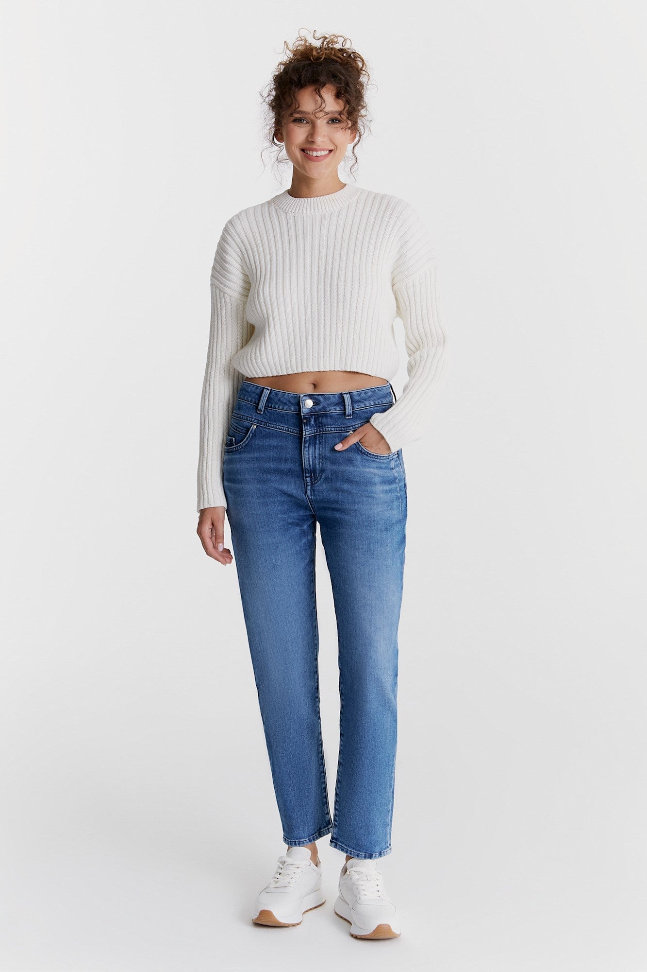 cup of joe denim Victoria Mid Waist Regular Length 5 Pocket Jeans
