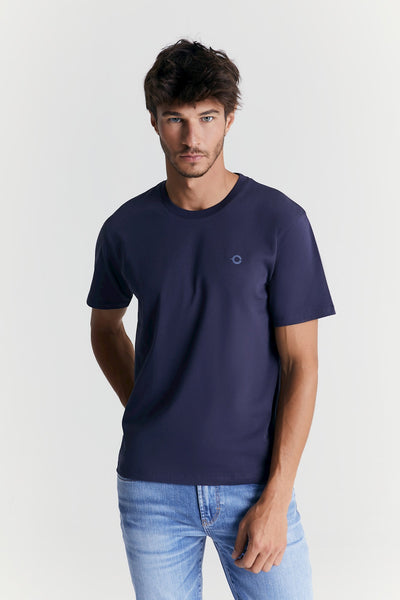 Fin Crew Neck Short Sleeve Tshirt Navy