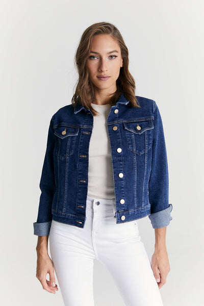 Katy Long Sleeve Western Jacket Dark Blue