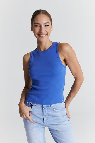 Liv Crew Neck Tanktop Saks Blue