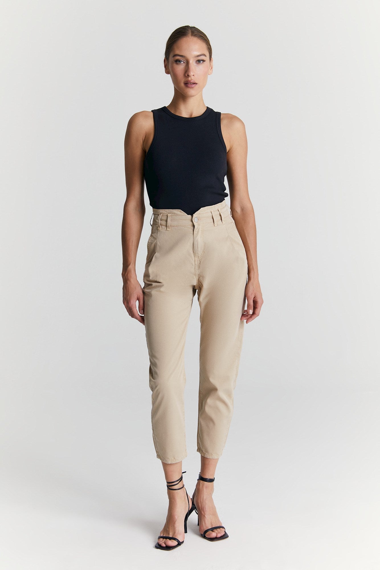 cup of joe denim Camila High Waist Ankle Length Paper Bag Chino Pants