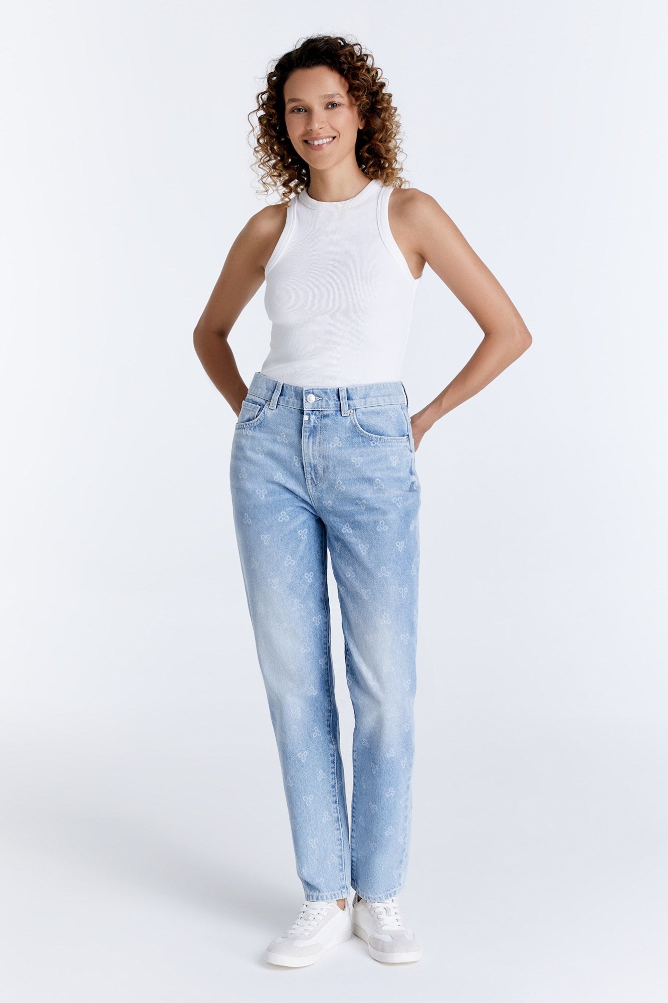 cup of joe denim Daisy Mid Waist Regular Length Printed 5 Pocket Jeans