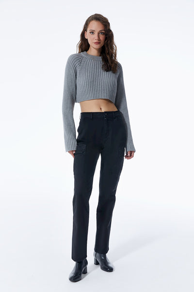 Daphne High Waist Cargo Pants Black