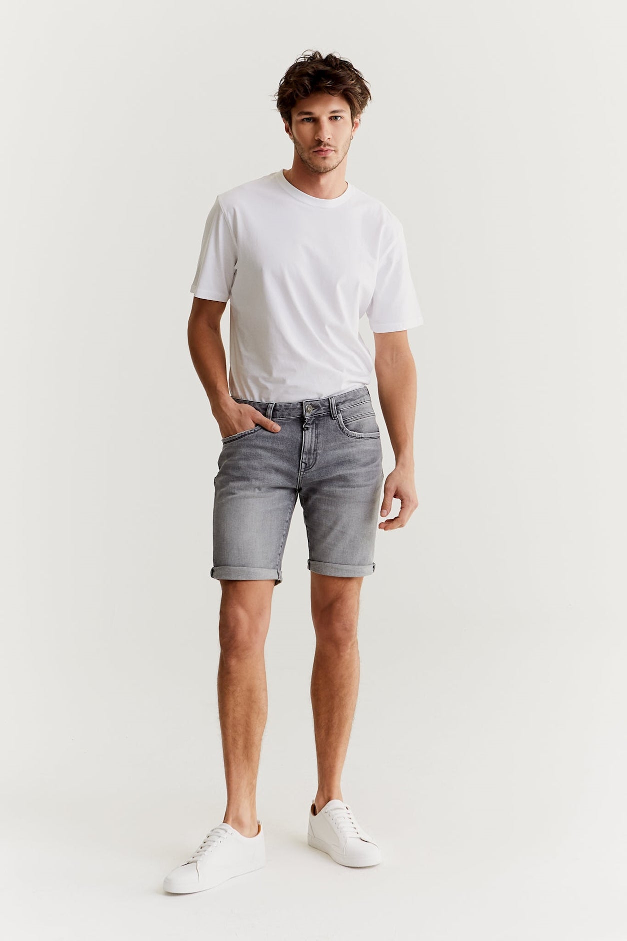 cup of joe denim Dennis Mid Waist Regular Length 5 Pocket Shorts