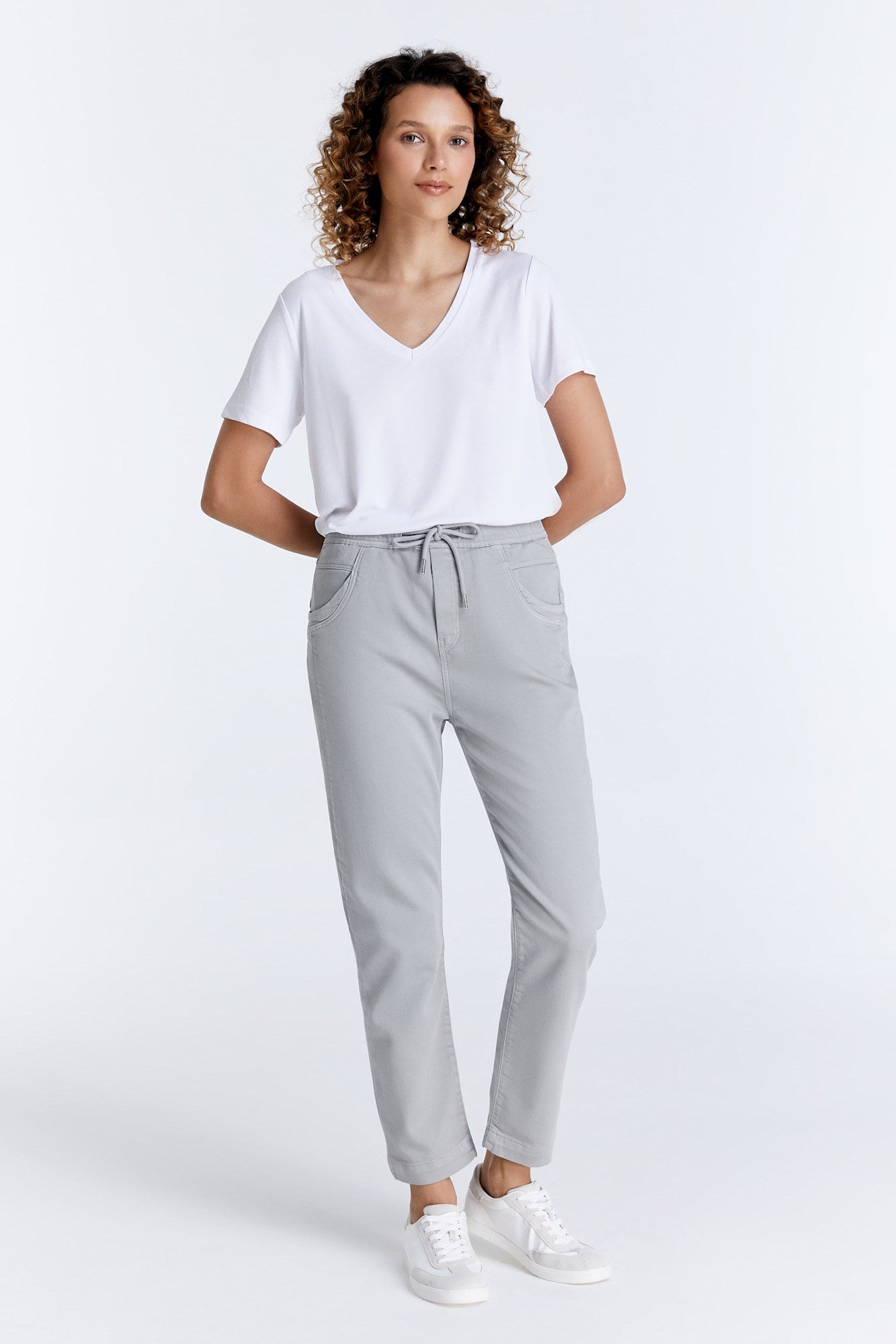 cup of joe denim Ella Mid Waist Ankle Length Jogger 5 Pocket Pants