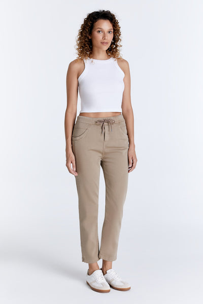 Ella Mid Waist Jogger 5 Pocket Ankle Pants Moon Rock