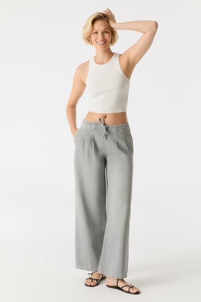 Ellen Mid Waist Full Length Jogger Chino Jeans Grey VT
