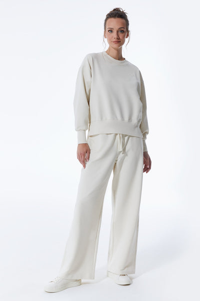 Lea Elastic Waist Pants Off White