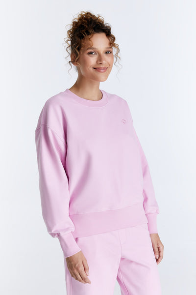 Elsa Crew Neck Long Sleeve Sweatshirt Lavender