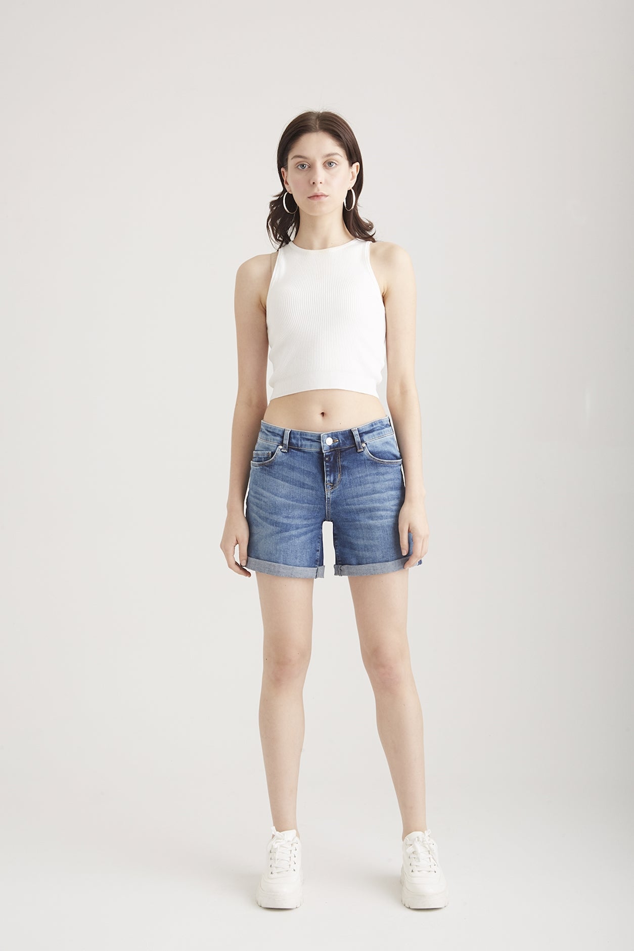 cup of joe denim Emma Mid Waist Regular Length 5 Pocket Shorts