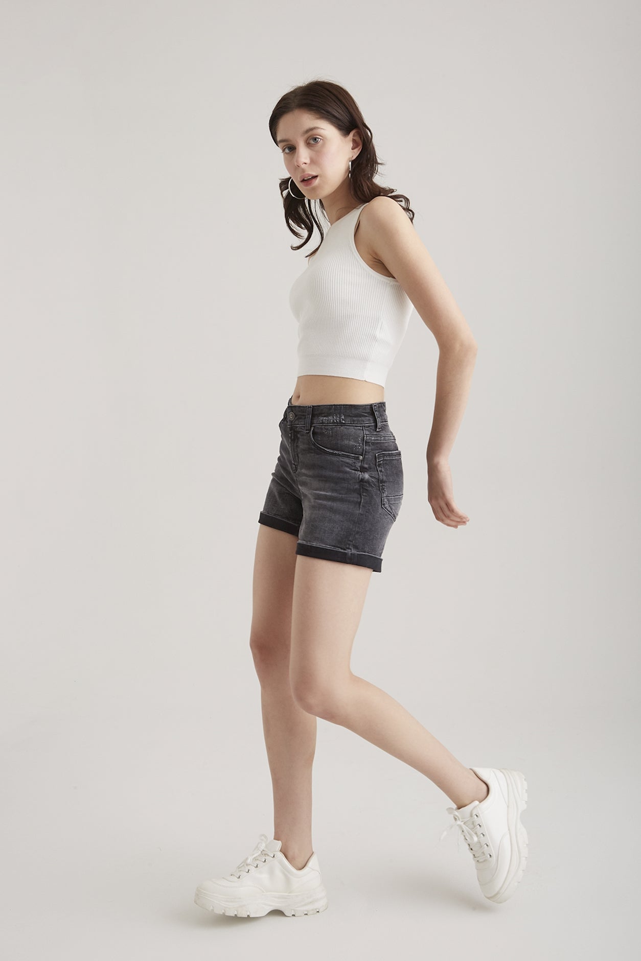 cup of joe denim Emma Mid Waist Regular Length 5 Pocket Shorts