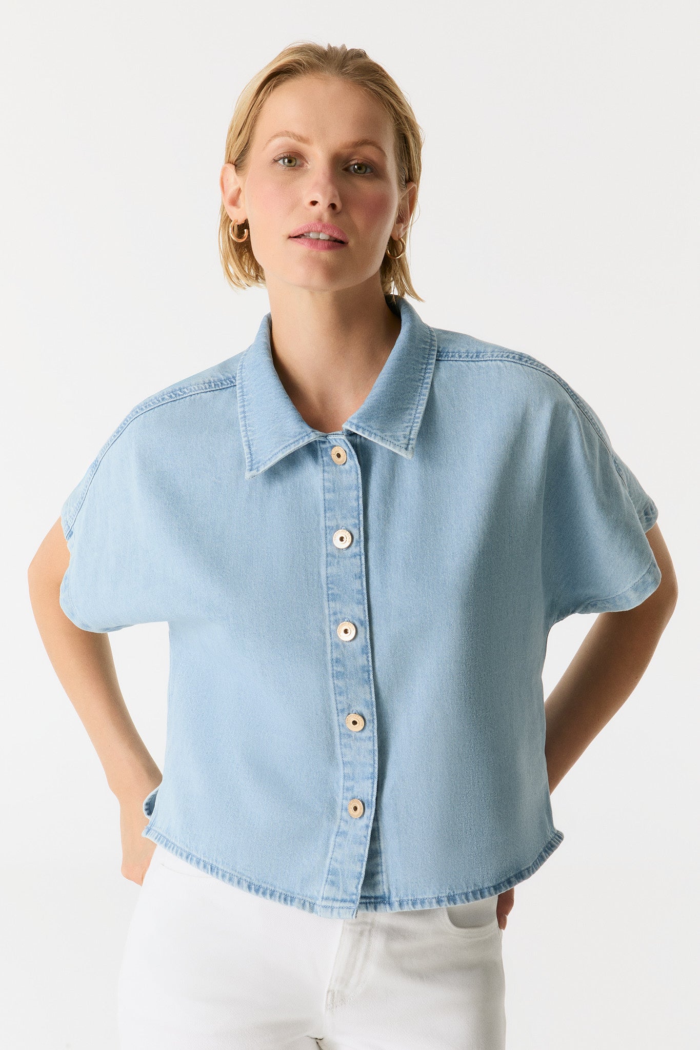 cup of joe denim Jennifer Short Sleeve Shirt