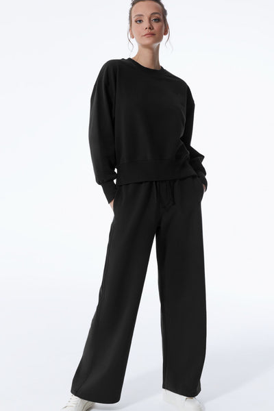 Lea Elastic Waist Pants Black