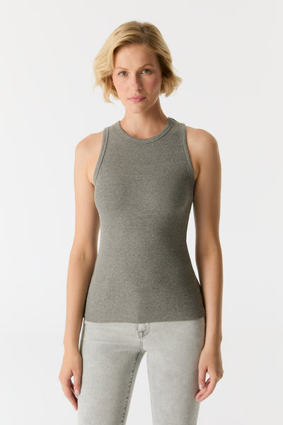 Liv Crew Neck Tank Top Grey Melange