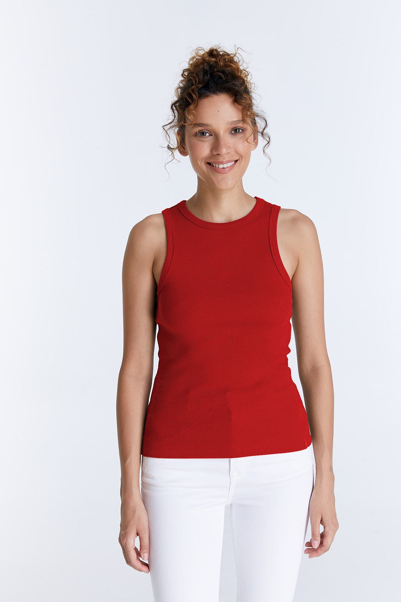 cup of joe denim Liv Halter Neck Tank Top