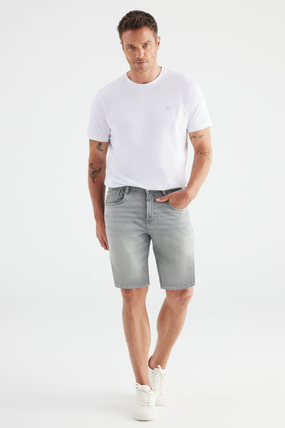 Magnus Mid Waist Regular Length 5 Pocket Shorts Grey VT