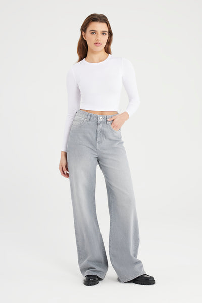 Maria Ultra High Waist 5 Pocket Jeans Grey VT