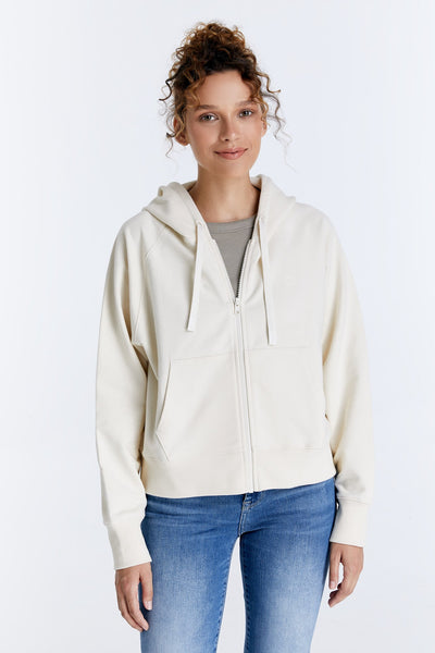 Maya Crew Neck Zipped Sweatshirt Off White