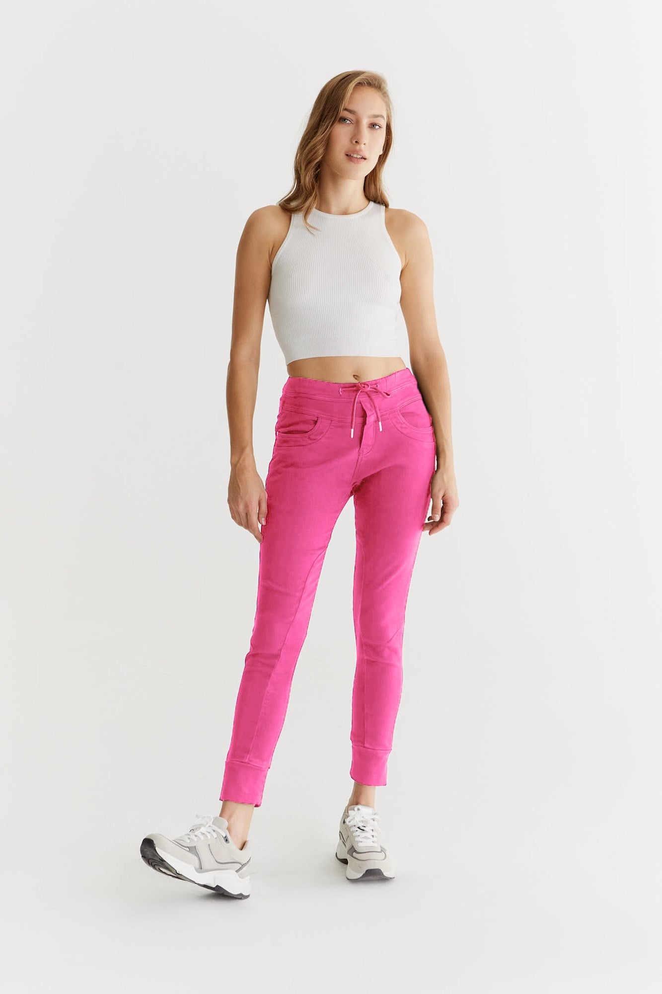 cup of joe denim Mila Mid Waist Ankle Length Jogger 5 Pocket Pants