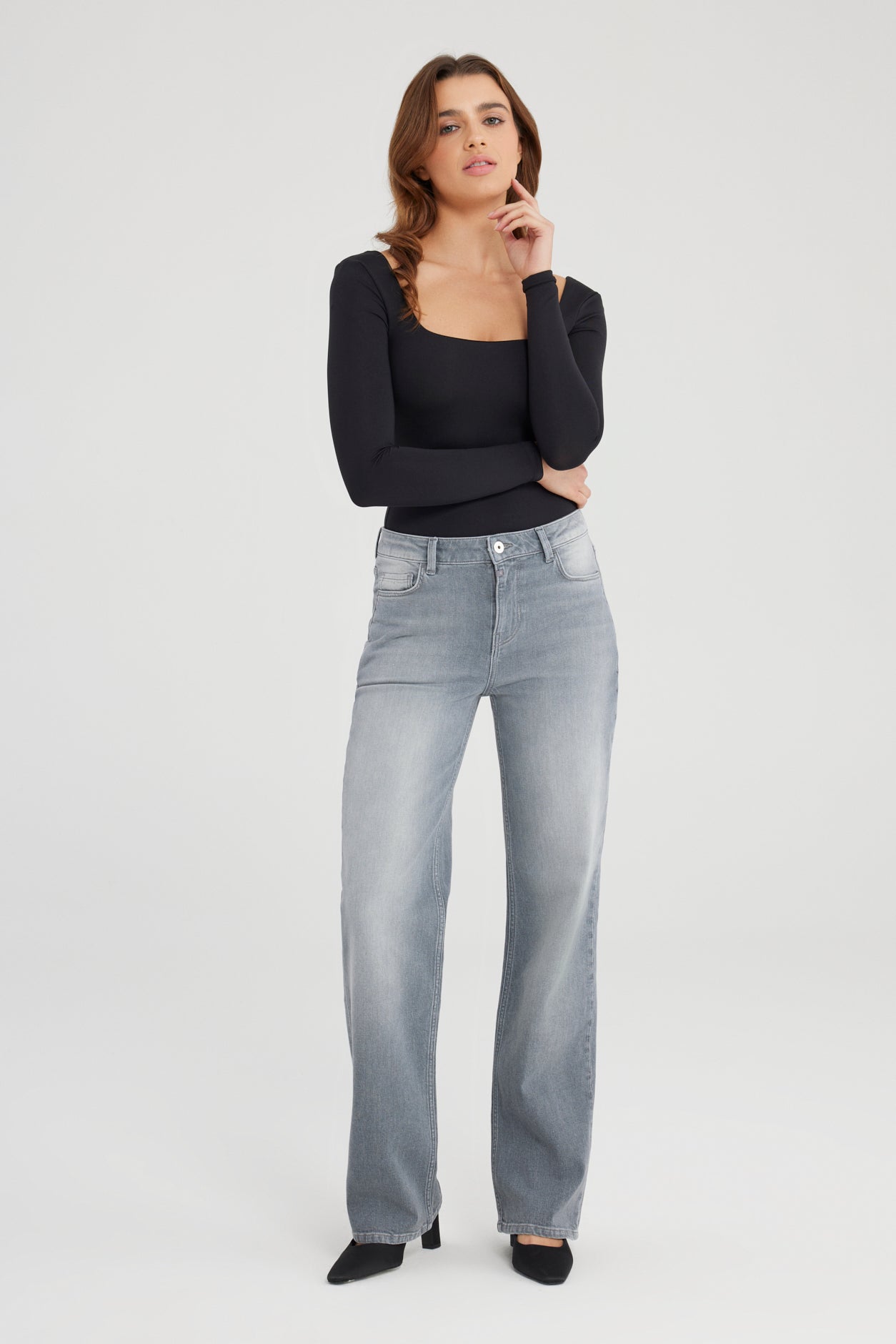 cup of joe denim Nova Mid Waist Regular Length 5 Pocket Jeans
