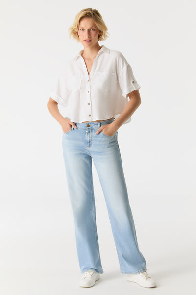 Nova Mid Waist Regular Length 5 Pocket Jeans Light Blue