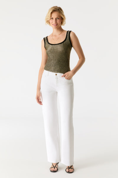 Nova Mid Waist Regular Length 5 Pocket Pants White