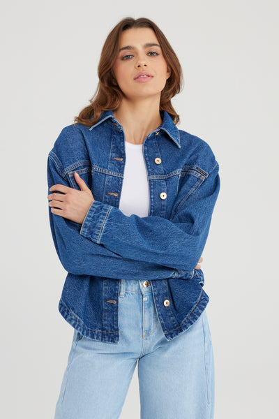 Tamara Long Sleeve Jacket Dark Blue