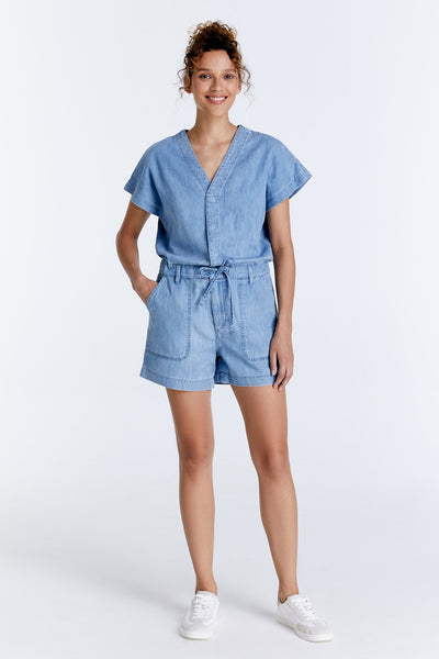 Tina Overall Shorts Light Blue