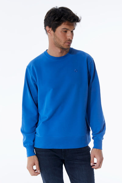 Tom Crew Neck Long Sleeve Sweatshirt Saks Blue