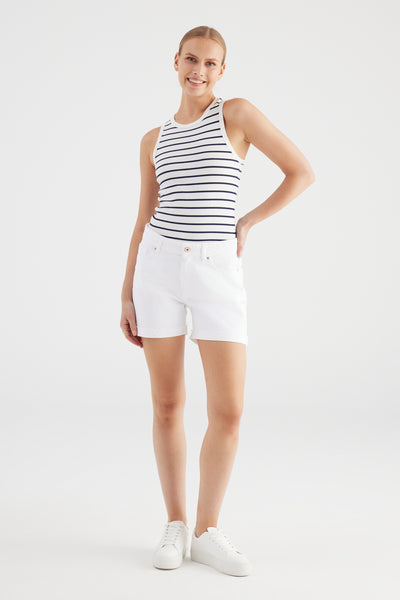 Tracy Low Waist Regular Length 5 Pocket Shorts White