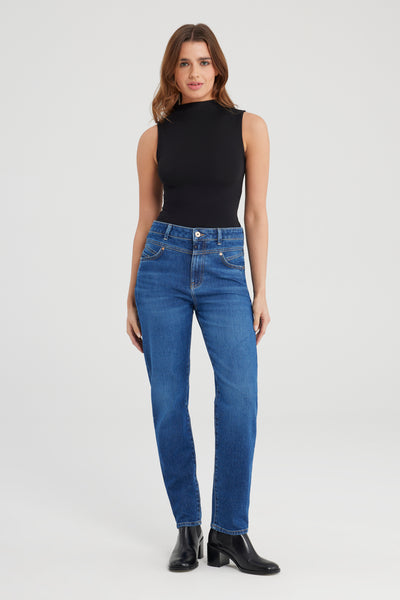 Victoria Mid Waist Regular Length 5 Pocket Jeans Astra Blue
