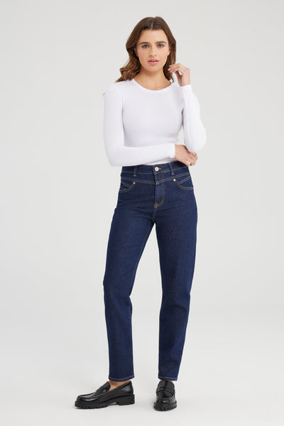 Victoria Mid Waist Regular Length 5 Pocket Jeans Raw