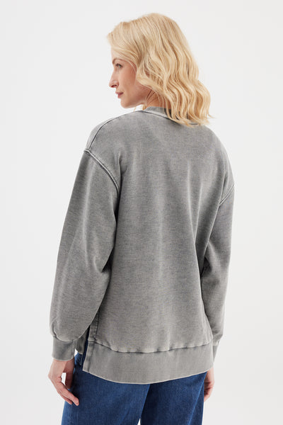 Venus Cloud Crew Neck Long Sleeve Sweatshirt Grey Quiet Luxury