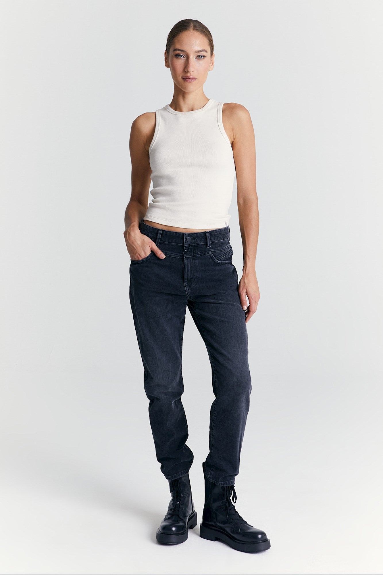 cup of joe denim Victoria Mid Waist Regular Length 5 Pocket Jeans