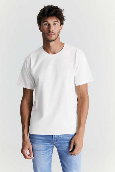 Fin Crew Neck Short Sleeve Tshirt White