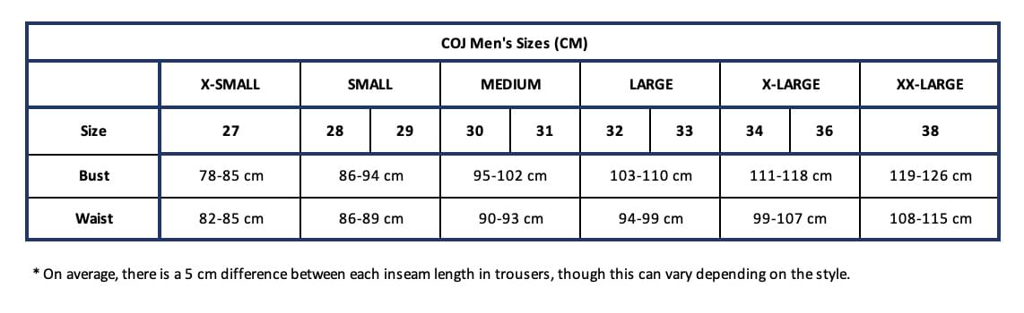 Men size chart